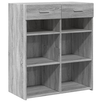 vidaXL Dressoir 80x42,5x93 cm bewerkt hout grijs sonoma eikenkleurig