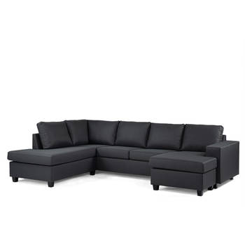 Giga Meubel - Chaise Longue Bank - Antraciet Stof - 3-Zits Links - Malmo