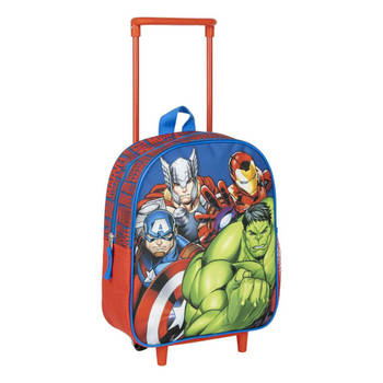 Schoolrugzak met Wielen The Avengers Blauw 25 x 30 cm