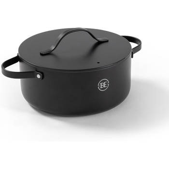 BE Living Braadpan met Deksel - Ø 28 cm - PFAS vrije Kookpan inductie - Geschikt voor alle warmtebronnen - Zwart