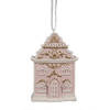 Clayre & Eef Kersthanger Gingerbread house 6x4x9 cm Roze Kunststof Kerstboomversiering Roze Kerstboomversiering