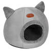 Springos Kattenmand - Kattenhuis - Bed - Kussen - 27 x 31 x 36 cm - Grijs