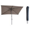 Kopu® Sevilla Parasol Rechthoek 200x300 cm met Hoes - Balkonparasol Taupe