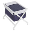 Interbaby Wieg Junior 90 x 72 cm Hout/katoen Wit/navy 4-delig