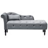 Beliani IVRY - Chaise longue-Grijs-Fluweel