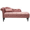 Beliani IVRY - Chaise longue-Roze-Fluweel