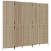 vidaXL Kamerscherm 5 panelen poly rattan beige