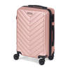 Cabine handbagage reis trolley koffer - zwenkwielen - 57 x 38 x 23 cm - 48 liter - roze - Handbagage koffers