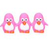 Rubber badeendje/pinguin - 3x - Classic roze - badkamer fun artikelen - size 6 cm - kunststof - Badeendjes