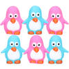 Rubber badeendjes/pinguins - 6x stuks - badkamer fun artikelen - size 6 cm - kunststof - kleurenmix - Badeendjes