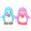 Pinguin/badeendjes - rubber - 2 stuks - roze en blauw - 6 cm - bad speelgoed - Badeendjes