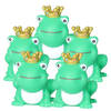 Rubber badeendje/kikker koning - 5x - Classic groen - badkamer fun artikelen - size 5 cm - kunststof - Badeendjes