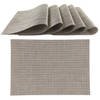 OTIX Placemats - Set van 6 - Kunststof - Rechthoekig - Zwart - Wit - Onderleggers - 50x35cm