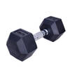 Dumbbell hexagon - zwart rubber - 10 kg - set van 2