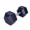 Dumbbell hexagon - zwart rubber - 20 kg