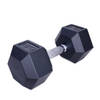 Dumbbell hexagon - zwart rubber - 15 kg