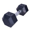 Dumbbell hexagon - zwart rubber - 8 kg - set van 2