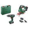 Universal Impact 18V slagboormachine + BOSCH PST 18 decoupeerzaag + 2 accu's 2,0 Ah + lader + koffer 06039D410B