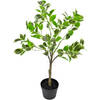 Hoyz Greenery - Kunstplant Ficus Henryi 60 cm groen/wit