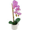 Hoyz Greenery - Kunst Orchidee 42 cm roze in witte pot