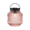 Anna Collection Tuin lantaarn Julia - Solar - zwart/roze - D16 x H16 cm - LED buitenverlichting - Lantaarns