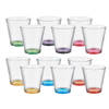 Vivalto Waterglazen/drinkglazen Colorama - 12x - transparant kleurenmix - 310 ml - 9 cm - Drinkglazen