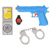 Jonotoys Politie speelgoed pistool en accessoires - kind - verkleed rollenspel - plastic - 13 cm - Speelgoedpistool