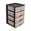 Hega Hogar Ladeblokje/bureau organizer 4x lade - bruin/beige - L38 x B38 x H58 cm - kunststof - Ladeblok