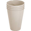 Hega Hogar Onbreekbare drinkglazen - 4x stuks - kunststof - beige - 430 ml - camping/kinderen - Drinkglazen