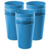 Hega Hogar Onbreekbare drinkglazen - 12x stuks - kunststof - blauw - 300 ml - camping/kinderen - Drinkglazen