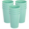 Hega Hogar Onbreekbare drinkglazen - 12x stuks - kunststof - mintgroen - 300 ml - camping/kinderen - Drinkglazen