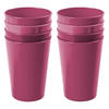 Hega Hogar Onbreekbare drinkglazen - 8x stuks - kunststof - fuchsia roze - 300 ml - camping/kinderen - Drinkglazen