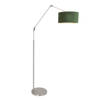 Steinhauer Prestige Chic vloerlamp met lampenkap staal met groen