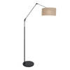 Steinhauer Prestige Chic vloerlamp zwart met beige met knikarm