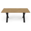 Tafel - CRAFT - Rechthoekig - Hamilton eik melamine decor - Zwarte X-vormige poot - 6 plaatsen - 180 x 90 cm - DEMEYERE