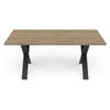 Tafel - STOUT - Rechthoekig - Halifax melamine decor - Matzwarte X-vormige poot - 6 plaatsen - 180 x 90 cm - DEMEYERE