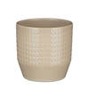 Mica Decorations Bloempot Nola - beige - D14 x H13 cm - relief dots - Plantenpotten