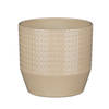 Mica Decorations Bloempot Nola - beige - D16 x H15 cm - relief dots - Plantenpotten