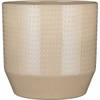 Mica Decorations Bloempot Nola - beige - D27 x H26 cm - relief dots - Plantenpotten