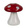 Clayre & Eef Decoratie Beeld Paddenstoel Ø 3x3 cm Rood Wit Glas Rood