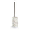 Zeller Luxe Toiletborstel in houder - wit - Terrazzo design - keramiek - 42 x 10 cm - Toiletborstels