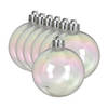 Decoris kerstballen - 12x st- 6 cm - transparant parelmoer - kunststof - Kerstbal