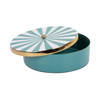 Present Time - Opbergbox Candy Swirl Rond Large - Turquoise blue & white