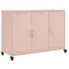 vidaXL Dressoir 100,5x39x72 cm staal roze