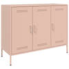 vidaXL Dressoir 100,5x39x79 cm staal roze