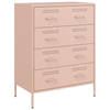 vidaXL Dressoir 68x39x89 cm staal roze