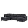 Giga Meubel - Chaise Longue Bank - Antraciet Stof - 3-Zits Links - Malmo