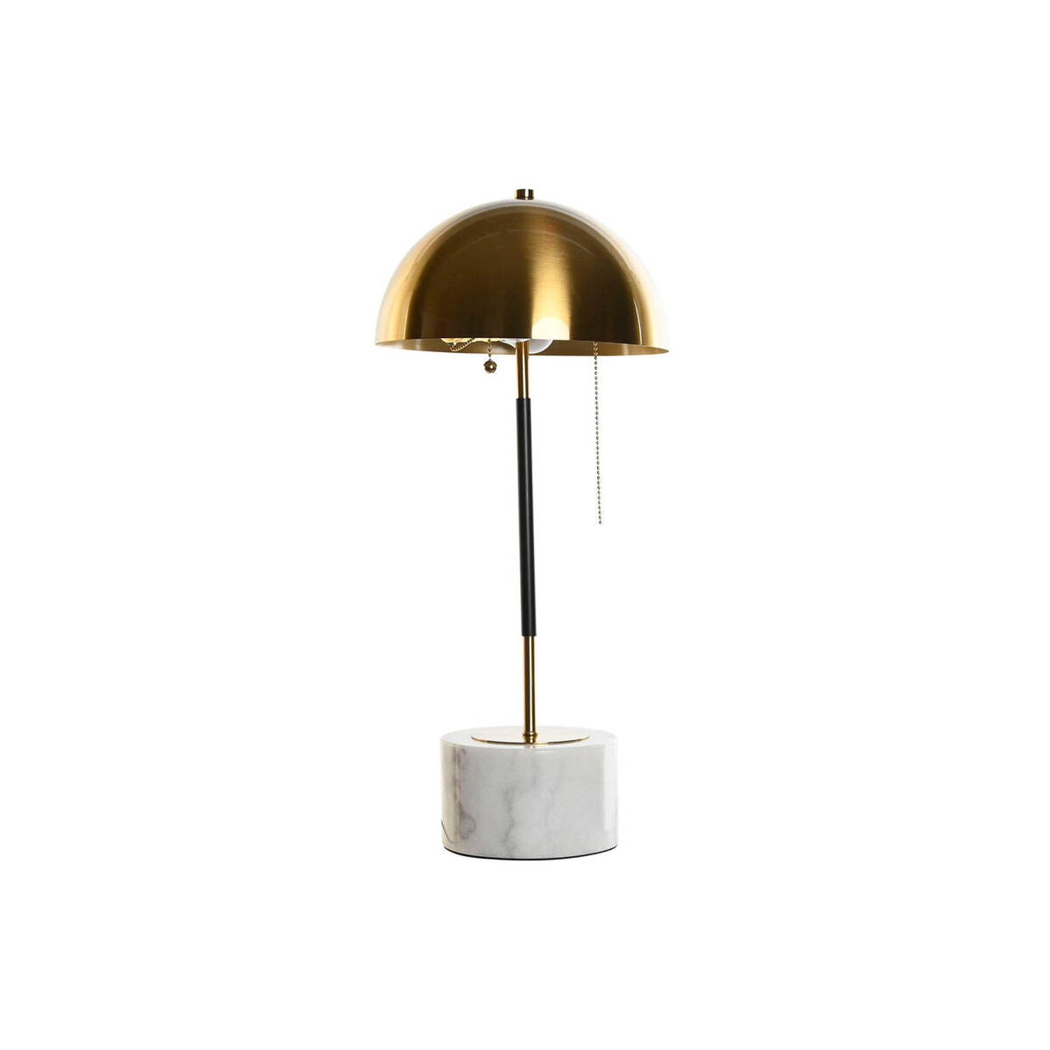 Bureaulamp DKD Home Decor 25 x 25 x 58 cm Zwart Gouden Metaal Marmer 220 V 50 W