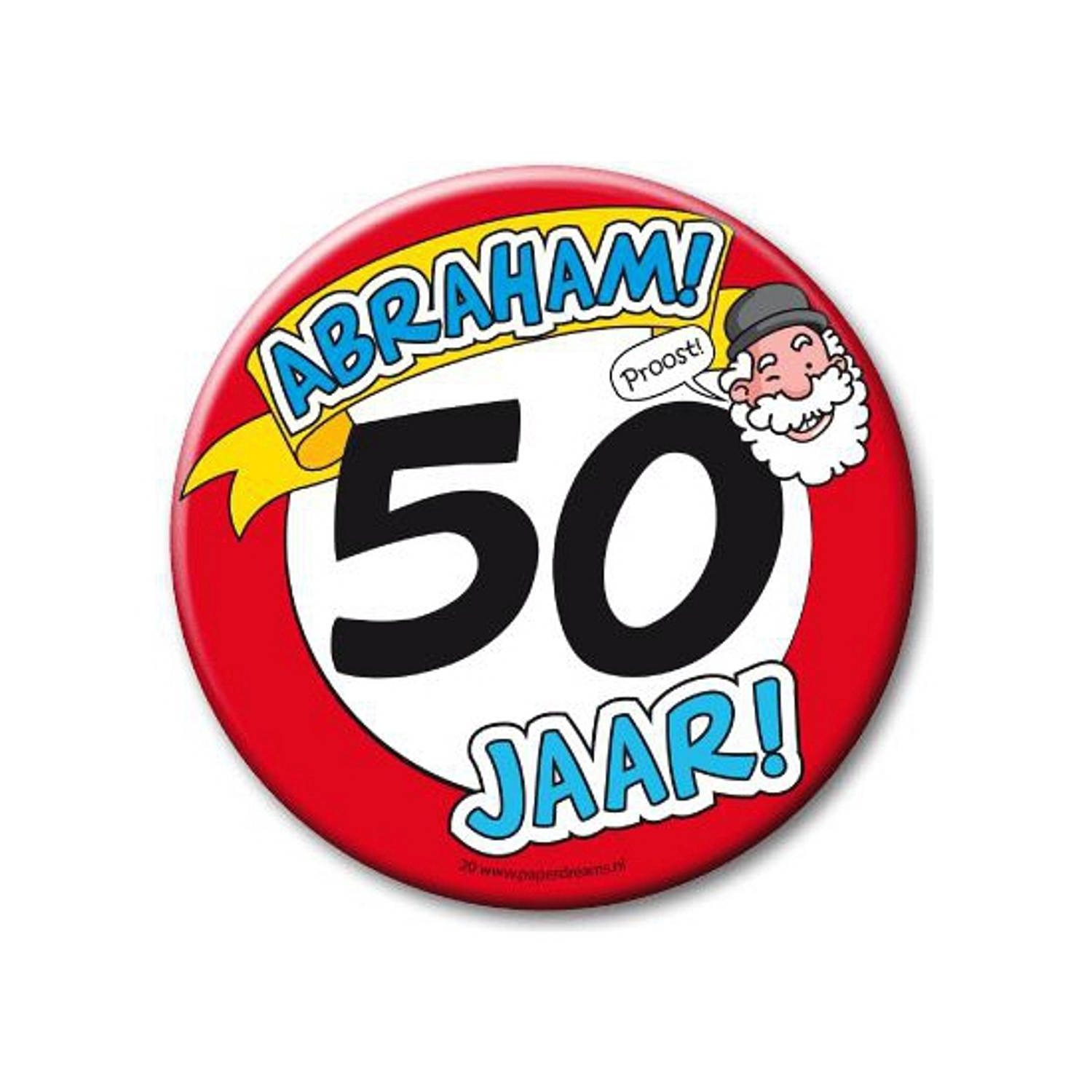 Xxl Verjaardags Button 50 Jaar Abraham