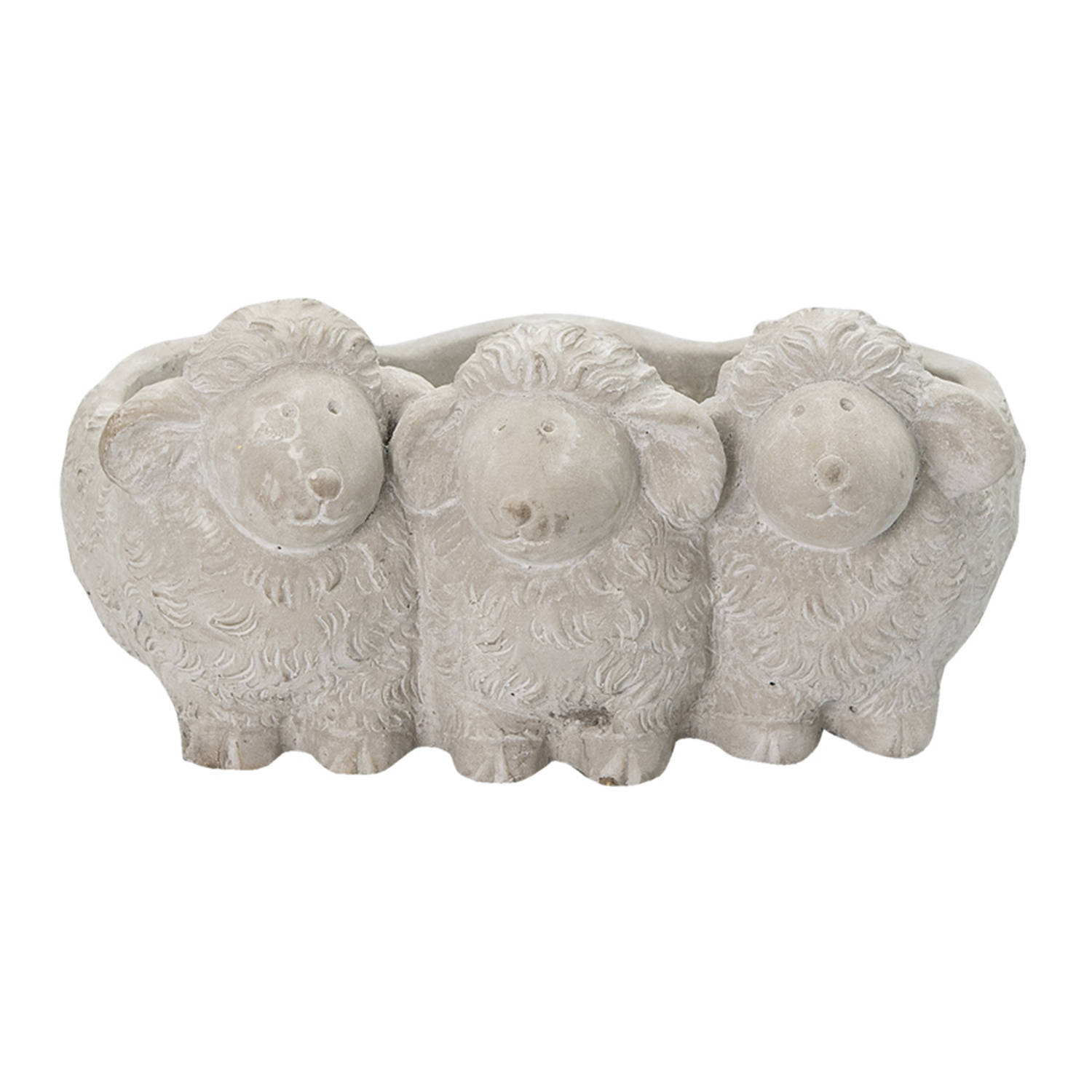 HAES DECO - Bloempot Schaap 26x20x12 cm Grijs Steen Bloempot binnen Plantenpot Plant pot